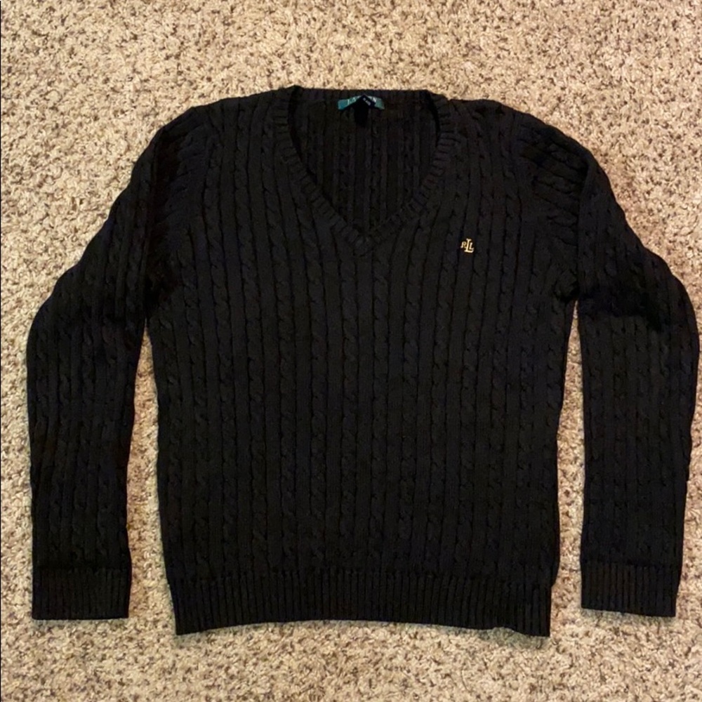 Women’s Ralph Lauren Cable-Knit V-neck Sweater